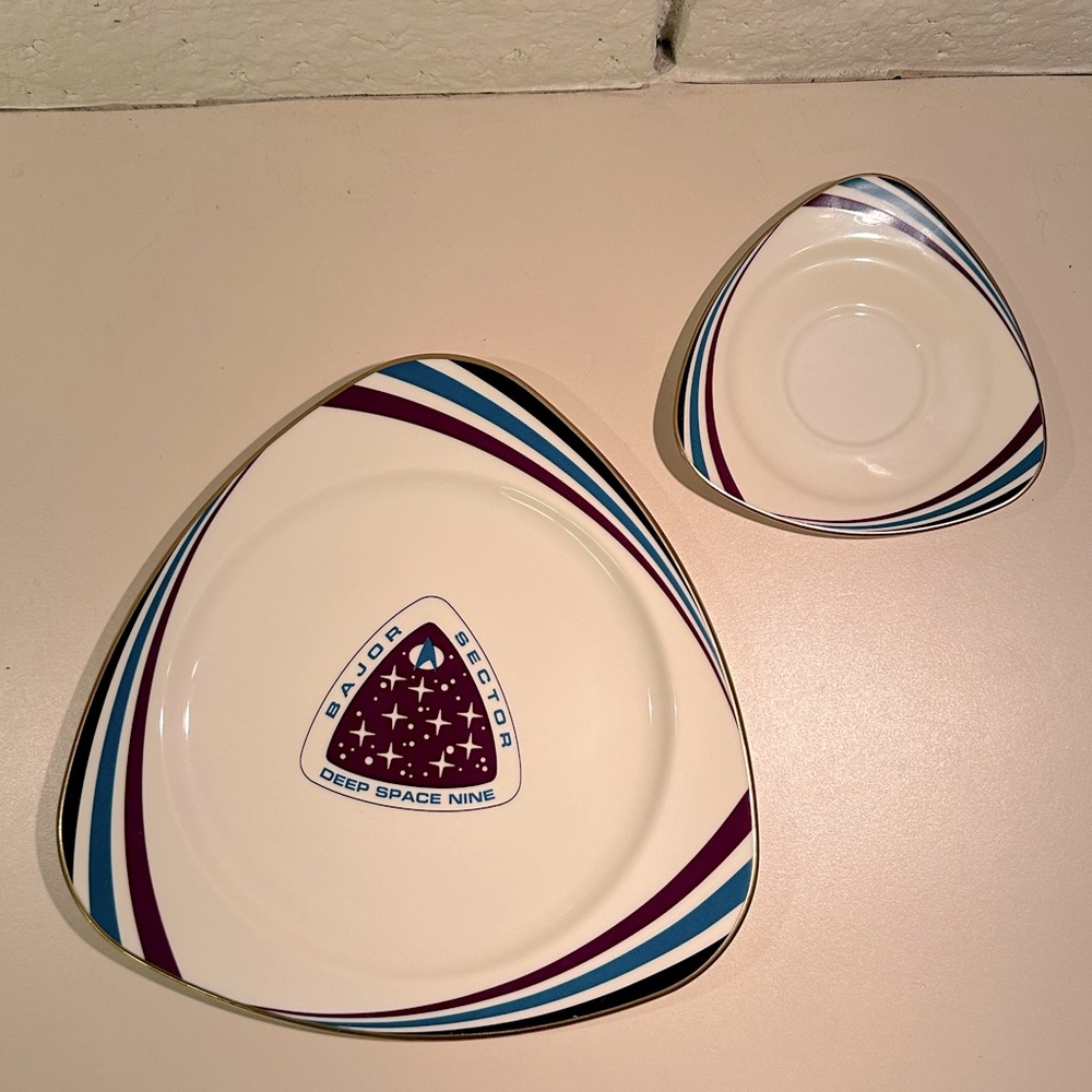 STAR TREK DEEP SPACE NINE BAJOR SECTOR Collectible Plate & Saucer 1993